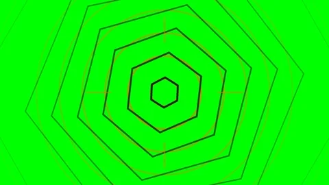 Abstract geometric pattern featuring concentric hexagons on a vivid green b.. Stock-Footage 340267945