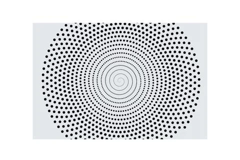 Abstract Geometric Pattern Featuring a Hypnotic Black Dotted Spiral Design Stock-Illustration