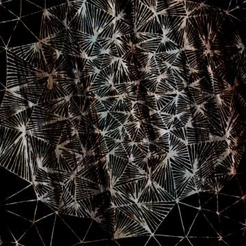 Abstract geometric pattern featuring intricate radiating lines and network Stock Illustration