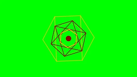 Abstract geometric pattern featuring nested polygons on a green background Stock Footage 340902827