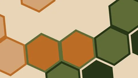 Abstract geometric pattern featuring overlapping hexagons in warm earthy tone 库存插图