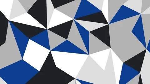 Abstract geometric pattern featuring overlapping triangles in blue, black, gr Иллюстрация