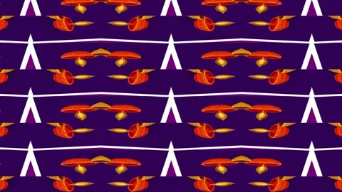 Abstract geometric pattern featuring red orange shapes and purple background Stock Footage 320147817