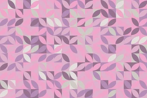 Abstract Geometric Pattern Featuring Repeating Floral Leaf Shapes in Soft P.. Stock Illustration