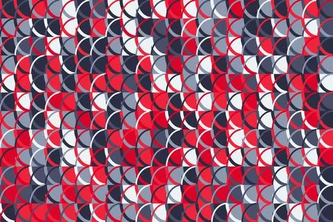 Abstract geometric pattern featuring semicircles in a repeating digital layou Stock Illustration