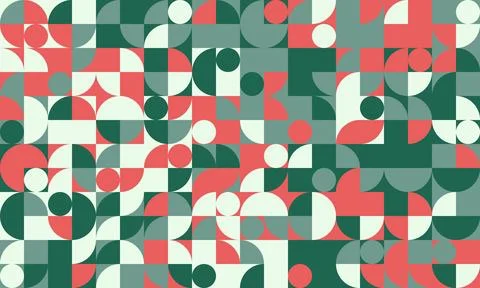 Abstract geometric pattern featuring a vibrant mix of circles, squares, and.. Stock Illustration