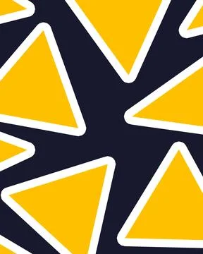 Abstract geometric pattern featuring yellow triangles with white outlines o.. Stock Illustration