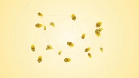 Abstract geometric pattern of floating dots and interconnected lines on bei.. Видео 344648980