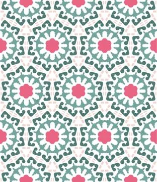 Abstract geometric pattern, floral background. Illustrazione stock
