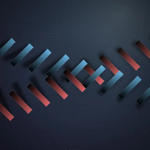 Abstract Geometric Pattern Flowing DNA Structure, Futuristic Blue and Red B.. Stock Footage 347807072