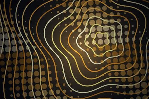 Abstract geometric pattern with flowing lines and dots Stock Photos