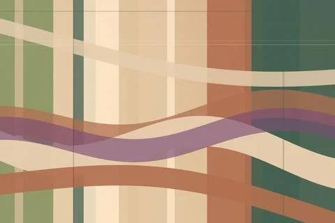 Abstract geometric pattern with flowing ribbon-like bands in muted green, b.. Stock Illustration