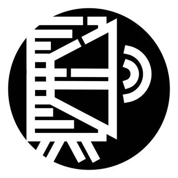 Abstract geometric pattern forming building structure icon Stock Illustration