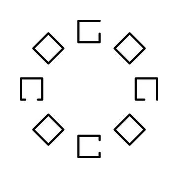 Abstract geometric pattern forming a circle Stock Illustration