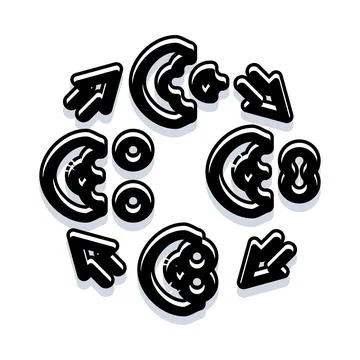 Abstract geometric pattern forming a circular arrangement Stock Illustration