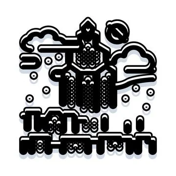 Abstract geometric pattern forming city silhouette Stock Illustration