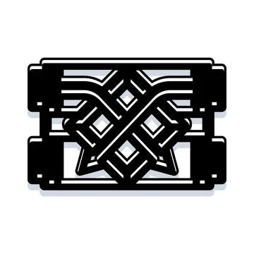 Abstract geometric pattern forming a complex interlocking structure 스톡 일러스트