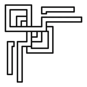 Abstract geometric pattern forming interlocking squares and lines Stock Illustration