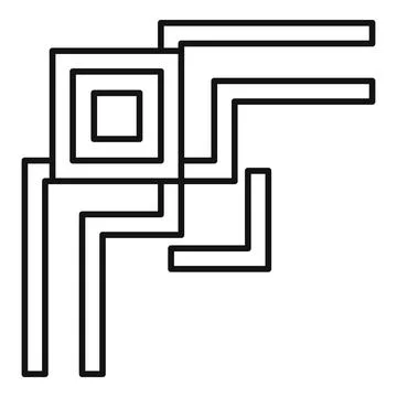 Abstract geometric pattern forming intertwined lines and squares Stock Illustration