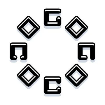 Abstract geometric pattern forming letter shapes and diamonds Stockillustratie