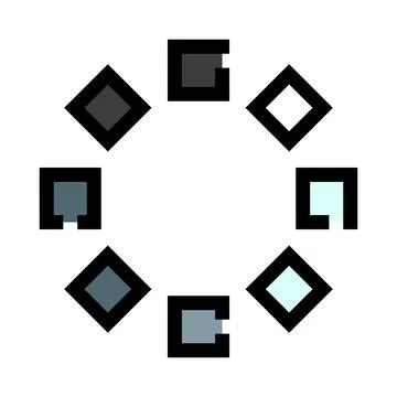 Abstract geometric pattern forming a loading spinner icon Stockillustratie