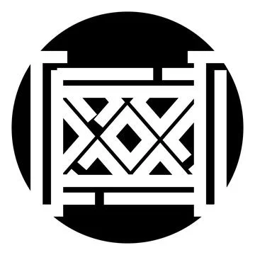 Abstract geometric pattern forming symmetrical gate icon 스톡 일러스트
