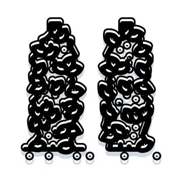 Abstract geometric pattern forming two tall towers Stock Illustration
