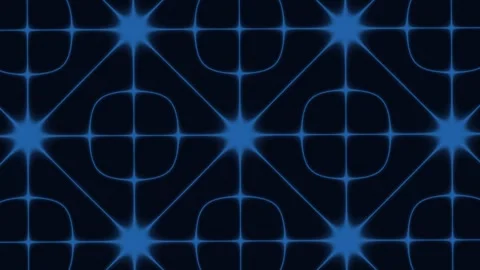 Abstract geometric pattern with glowing blue neon lines forming a repeating.. Stock Footage 347465056