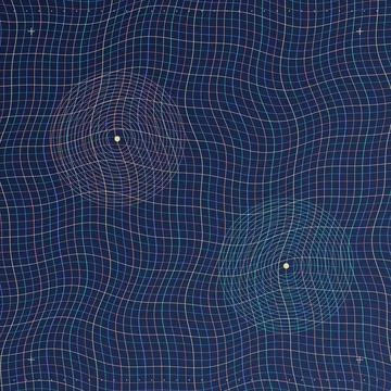 Abstract geometric pattern with glowing center on dark blue background illu.. Stock Illustration