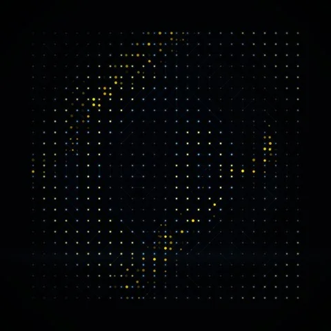 Abstract Geometric Pattern of Glowing Dots Forming a Digital Grid Stock Footage 347811111