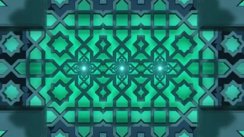 Abstract Geometric Pattern with Glowing Lights Stock Footage 289136577