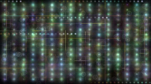 Abstract Geometric Pattern With Glowing Lines and Circular Shapes Stock Footage 295058516