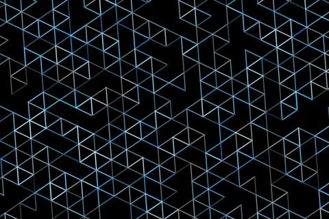 Abstract geometric pattern with glowing lines and black background Stock Illustration