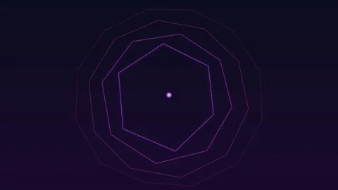 Abstract geometric pattern with glowing pentagons on a dark background Stock Footage 335145910