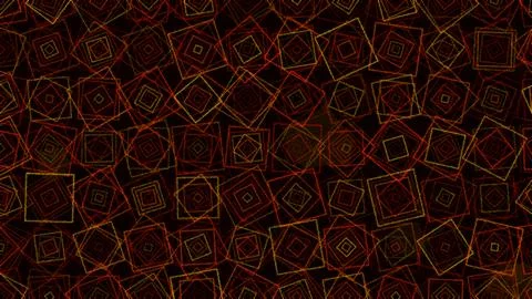 Abstract geometric pattern with glowing red and yellow squares Illustrazione stock