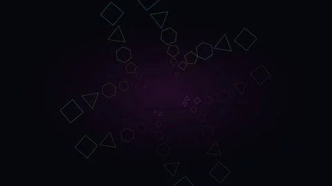 Abstract geometric pattern of glowing shapes on a dark background Video stock 335117272