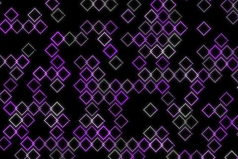 Abstract geometric pattern with glowing squares on black background イラスト素材