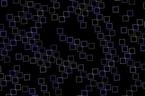 Abstract geometric pattern of glowing squares on black background Stock Illustration