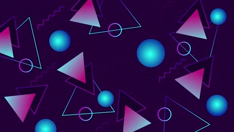 Abstract geometric pattern with glowing triangles circles and lines backgro.. Stock Footage 339291542
