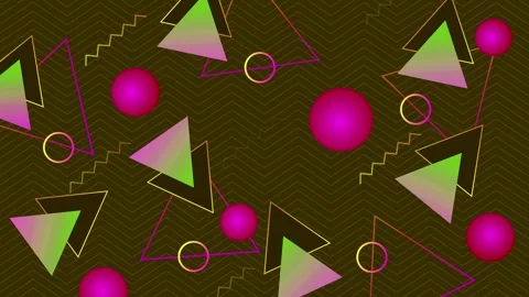 Abstract geometric pattern with glowing triangles circles and lines backgro.. Stock Footage 339291557