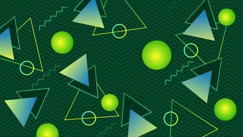 Abstract geometric pattern with glowing triangles circles and lines backgro.. Stock Footage 339291574