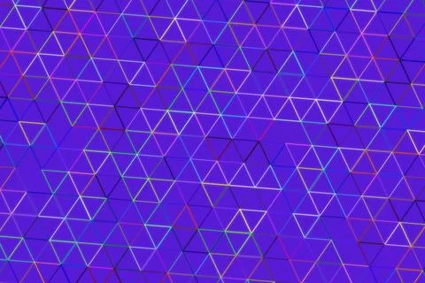 Abstract geometric pattern with glowing triangles on dark blue Stock Illustration