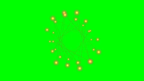 Abstract geometric pattern with glowing yellow nodes on green background Stock Footage 340904273