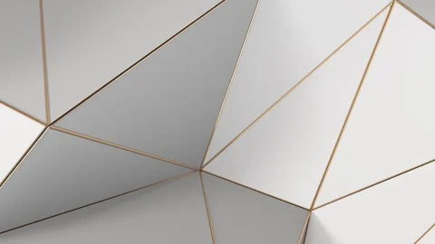 Abstract Geometric Pattern with Gold Accents on Gray and White Background Video stock 341919921