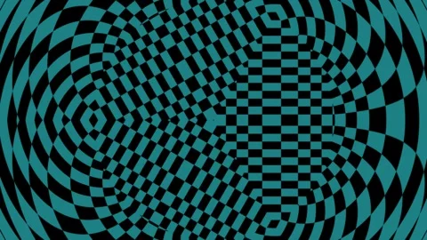 Abstract Geometric Pattern with Gold and Black Checkered Optical Illusion Stock Footage 333081631