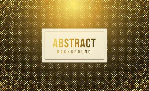 Abstract geometric pattern gold background, digital technology banner particle  Stock Illustration