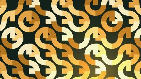 Abstract geometric pattern with gold, black, and cream colors Stock Illustration