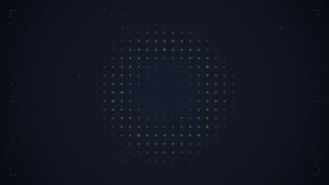 Abstract Geometric Pattern of Golden Dots Forming a Square on Dark Blue Bac.. Stock Footage 348415686