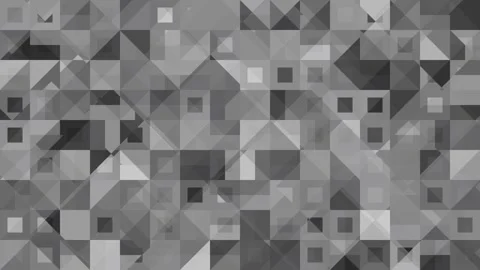 Abstract geometric pattern, gray monochrome squares and triangles, minimalist Stock Footage 327902439