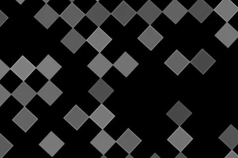 Abstract geometric pattern of gray squares on black background Stock Illustration